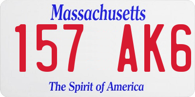 MA license plate 157AK6