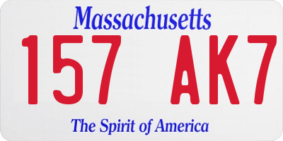 MA license plate 157AK7
