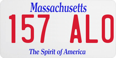 MA license plate 157AL0