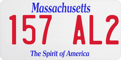 MA license plate 157AL2