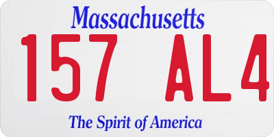 MA license plate 157AL4