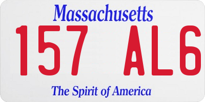 MA license plate 157AL6