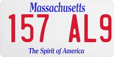 MA license plate 157AL9