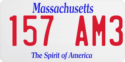 MA license plate 157AM3