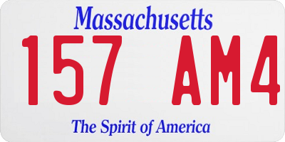 MA license plate 157AM4