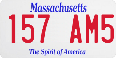 MA license plate 157AM5