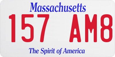 MA license plate 157AM8