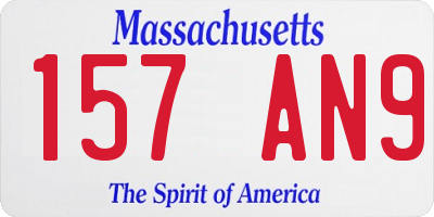 MA license plate 157AN9