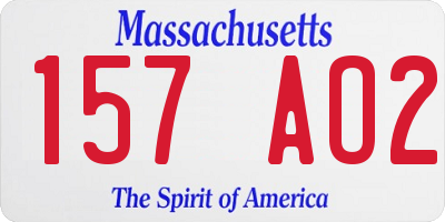 MA license plate 157AO2