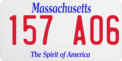 MA license plate 157AO6