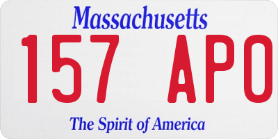 MA license plate 157AP0