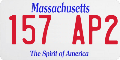 MA license plate 157AP2