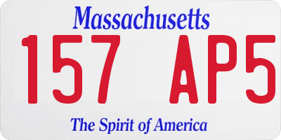 MA license plate 157AP5