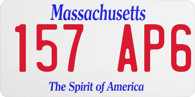 MA license plate 157AP6