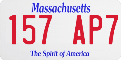 MA license plate 157AP7