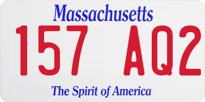 MA license plate 157AQ2