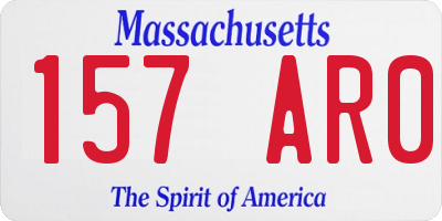 MA license plate 157AR0