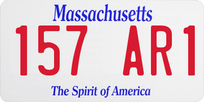 MA license plate 157AR1