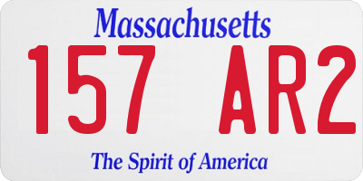 MA license plate 157AR2