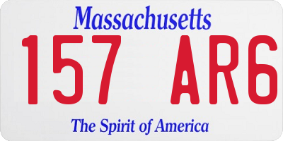 MA license plate 157AR6