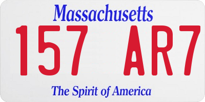 MA license plate 157AR7