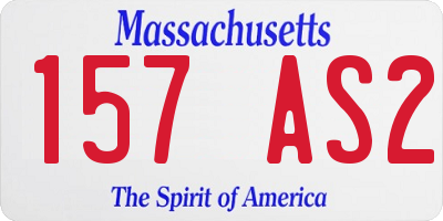 MA license plate 157AS2