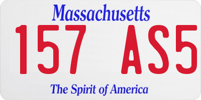 MA license plate 157AS5