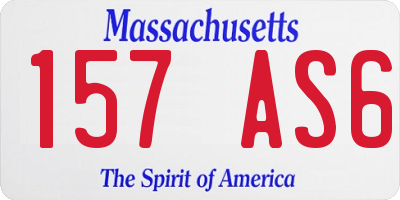 MA license plate 157AS6