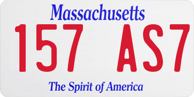 MA license plate 157AS7