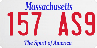 MA license plate 157AS9