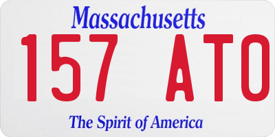MA license plate 157AT0