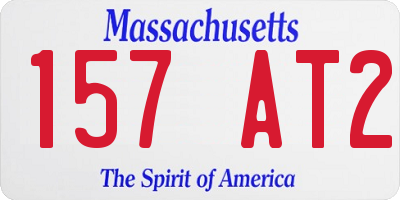 MA license plate 157AT2