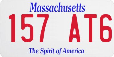 MA license plate 157AT6