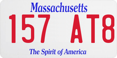 MA license plate 157AT8