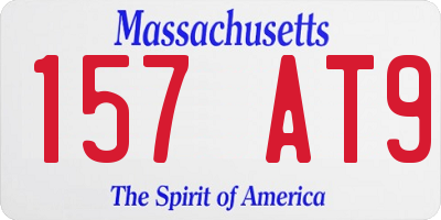 MA license plate 157AT9