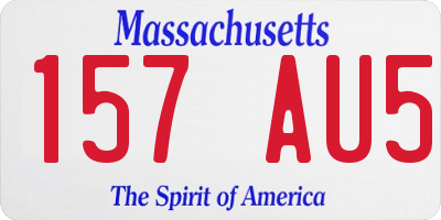 MA license plate 157AU5