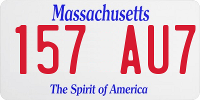 MA license plate 157AU7