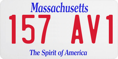 MA license plate 157AV1