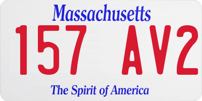 MA license plate 157AV2