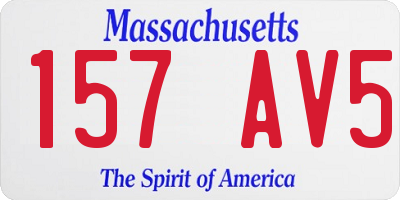 MA license plate 157AV5