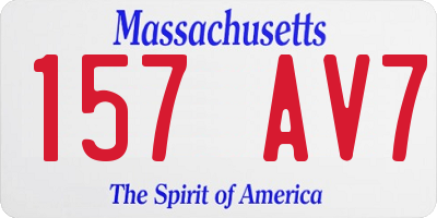 MA license plate 157AV7