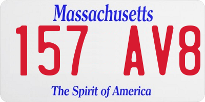 MA license plate 157AV8