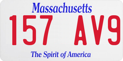 MA license plate 157AV9