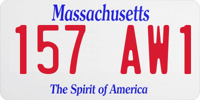 MA license plate 157AW1