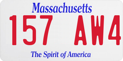 MA license plate 157AW4