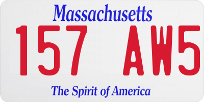 MA license plate 157AW5
