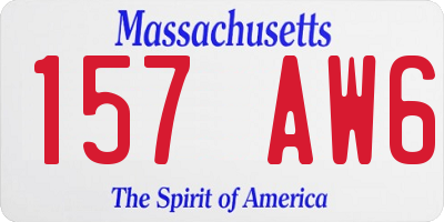 MA license plate 157AW6