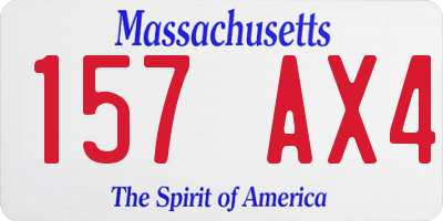 MA license plate 157AX4