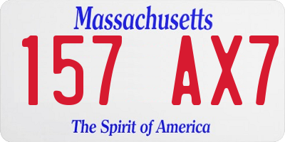 MA license plate 157AX7