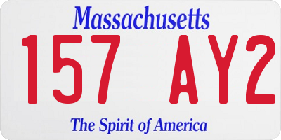 MA license plate 157AY2